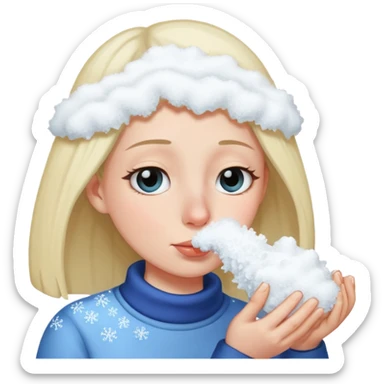 Nose smelling pile of snow sticker