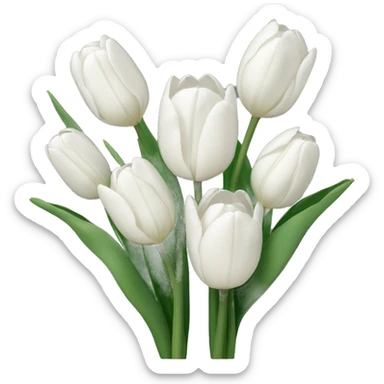 White tulips sticker