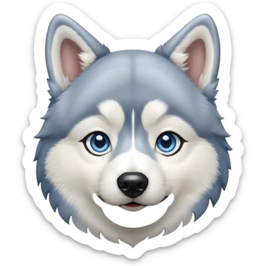 A Husky with lightblue eyes sticker