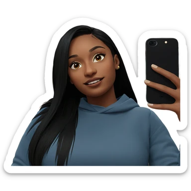girl with phone indoors sticker