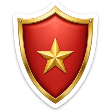 Crimson red premium shield with star sticker