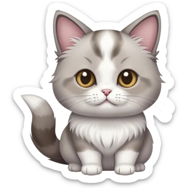 munchkin cat with grey and white color sticker