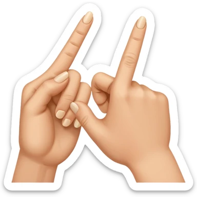 Index finger and thumb tap sticker