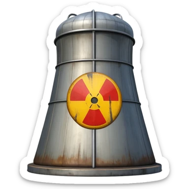 realistic nuclear power  plant with 6 nuclear core sticker