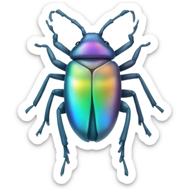 holographic-colored bug sticker