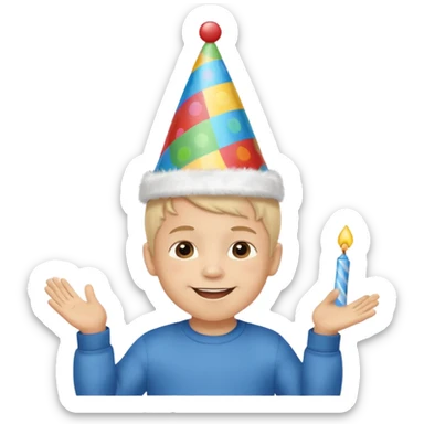 3 year old boy birthday celebration  sticker