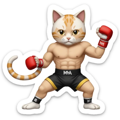 cat doing MMA fighting
 sticker