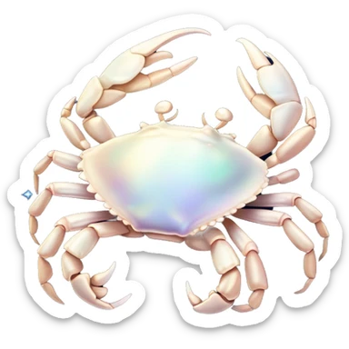 Realistic iridescent white opalescent Celestial cancer Crab water dreamy astrology moon stars starry sticker