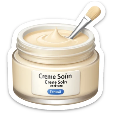 crème soin avec ecriture sticker