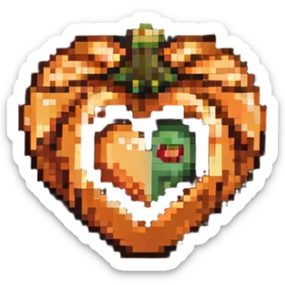 heart made of a mushroom and a pumpkin combined sticker