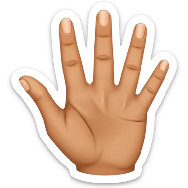 Hand pn which 3rd and ring finger pointing outward and 2nd and 5th and thumb finger pointing upward sticker