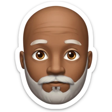 African American male bald salt & pepper beard sticker