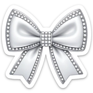 White rhinestone bow sticker