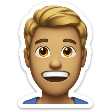 telling someone to be quiet with a big jawline sticker