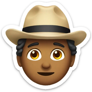 Juan with a hat sticker