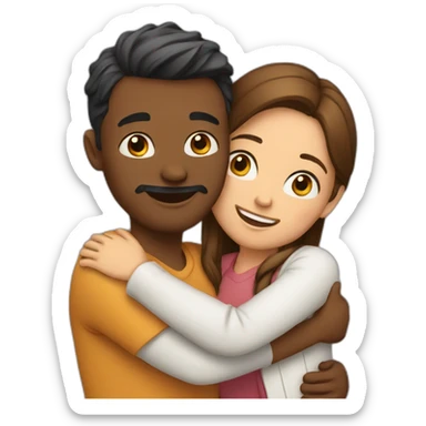 Couple hugging each other sticker