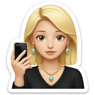 phone selfie blonde jewelry girl sticker