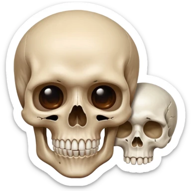 A skull and a shocked in one sticker