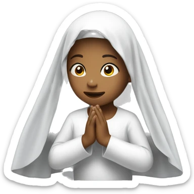 Girl praying for with white veil  sticker