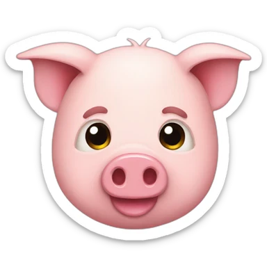 Funny pixel pig sticker