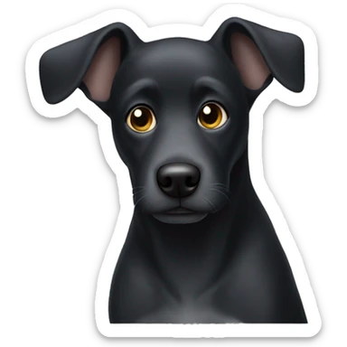 Black dog with grey ears sticker