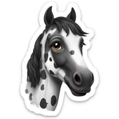 Appaloosa horse black and white with small dots sticker