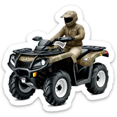 Pareja subidos en una canam outlander atv 500 camo sticker