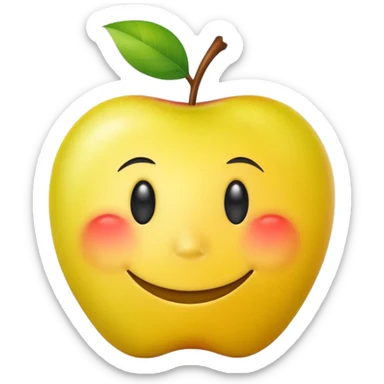 horny yellow apple smiley face sticker