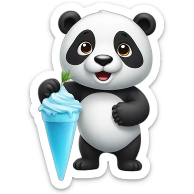 Panda avec glace sticker