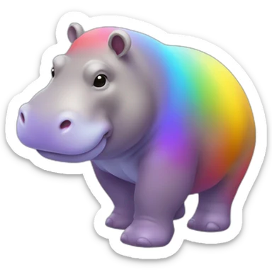 Hippopotame au couleur arc-en-ciel  sticker