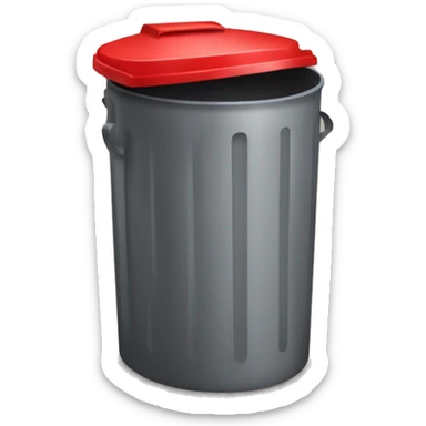 " Dustbin emoji with a Red lid, designed to symbolize deletion."  sticker