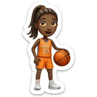 A girl playing basketball sticker