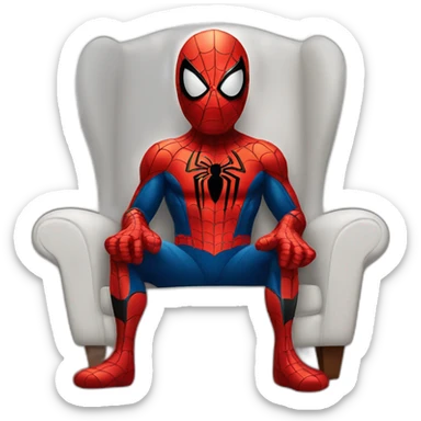 spiderman relaxing in chair sticker