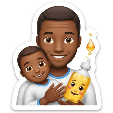 do an emoji of a black guy with baby oil sticker