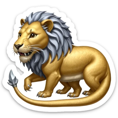 Silver Elder Scrolls Online Lion eating its tail Ouroboro sticker