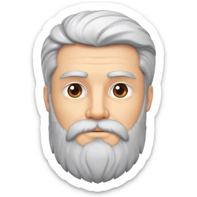 Stoic man with beard and hair sticker