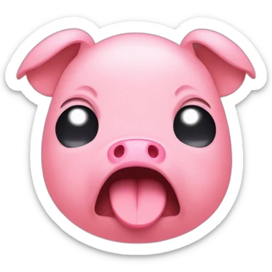 fad pig crying while coding sticker