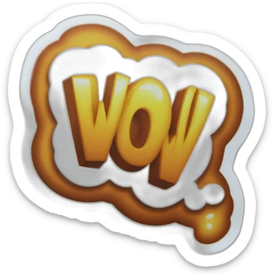 Word "WOW" on a Pealing Sticker sticker