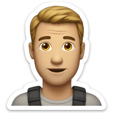 man with shoulders that don't know sticker