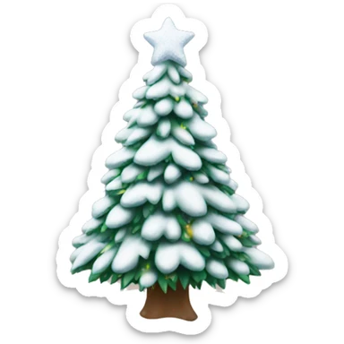 Snowy Christmas tree sticker
