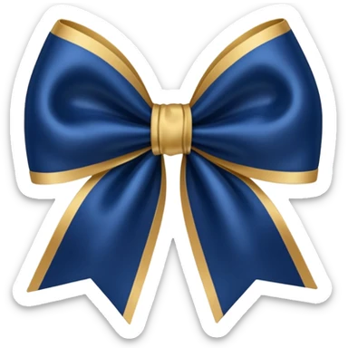 Navy blue and gold bow sticker