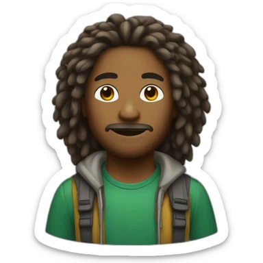 persona de colores con pelo rastas sticker
