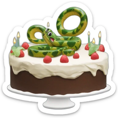 Snake dance with cake  sticker