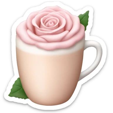 Light Pink Rose latte sticker