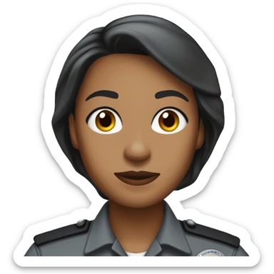 Female correctional officer wearing grey Indiana department of corrections uniform  sticker