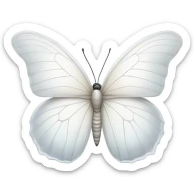 Buttlerfly white  sticker