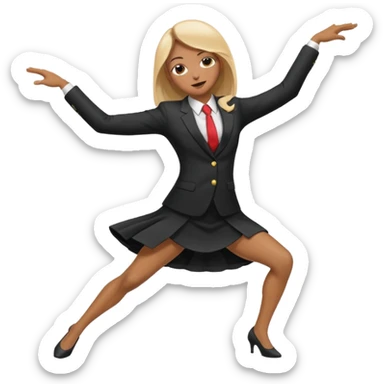 Person in splits dabbing at the same time in a dress suit sticker
