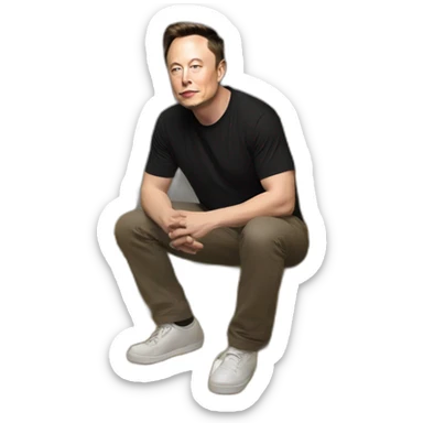 Elon musk sitting on gold bricks sticker