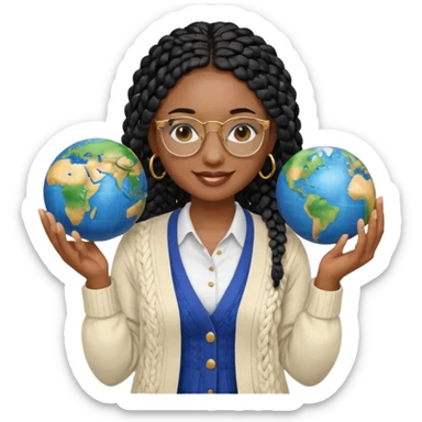 a-young-woman-wearing-fine-gold-round-glasses-and-black-hair-in-several-box-braids,-she-has-light-black-skin,-and-she's-wearing-a-white-shirt-with-an-blue-cardigan-on-top.-she's-holding-a-globe-in-one-hand.png sticker