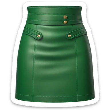 Green leather mini skirt isolated sticker
